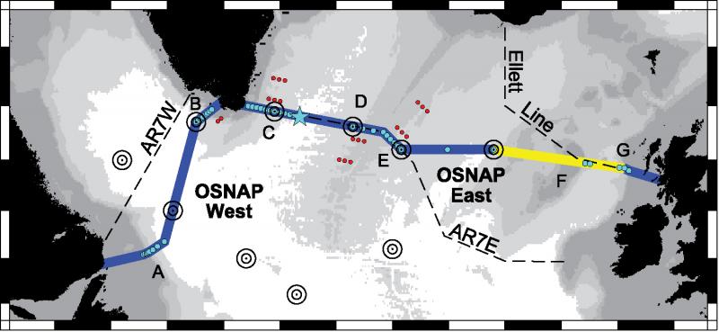 Map of OSNAP, the new North Atlantic monitoring programme